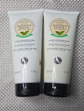 New Perlier  2 Piece Set Body Honey Miel Honey And Mint Smoothing Foot Scrub